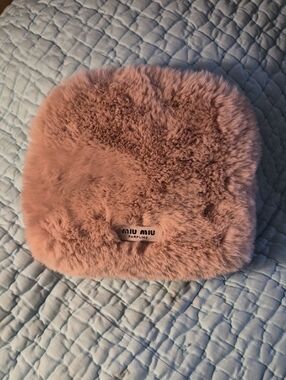 Miu Miu Blush Pink Faux Fur Kids Pouch